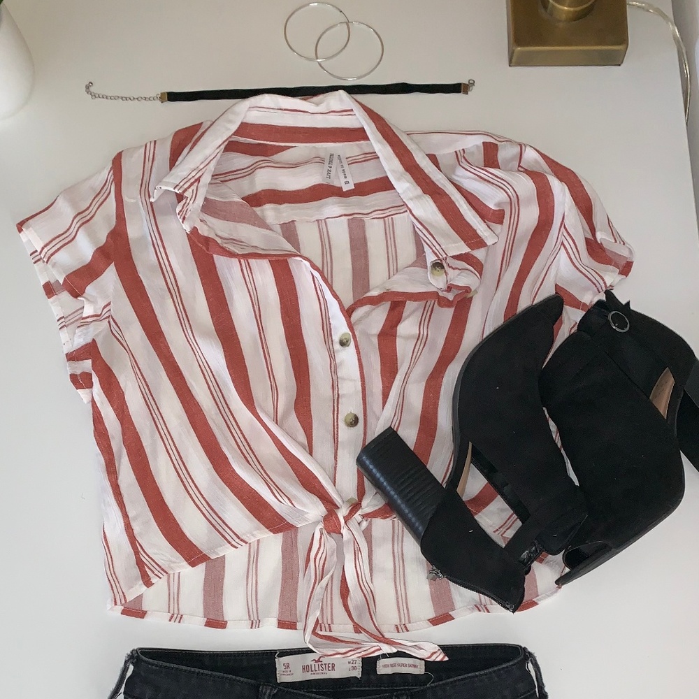 Striped Boho Crop Top